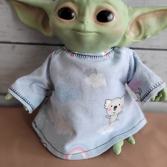 Clothes for 7.5" The Child baby yoda Hasbro talking dolls. Blue gray koala bears - Picture 1 of 7